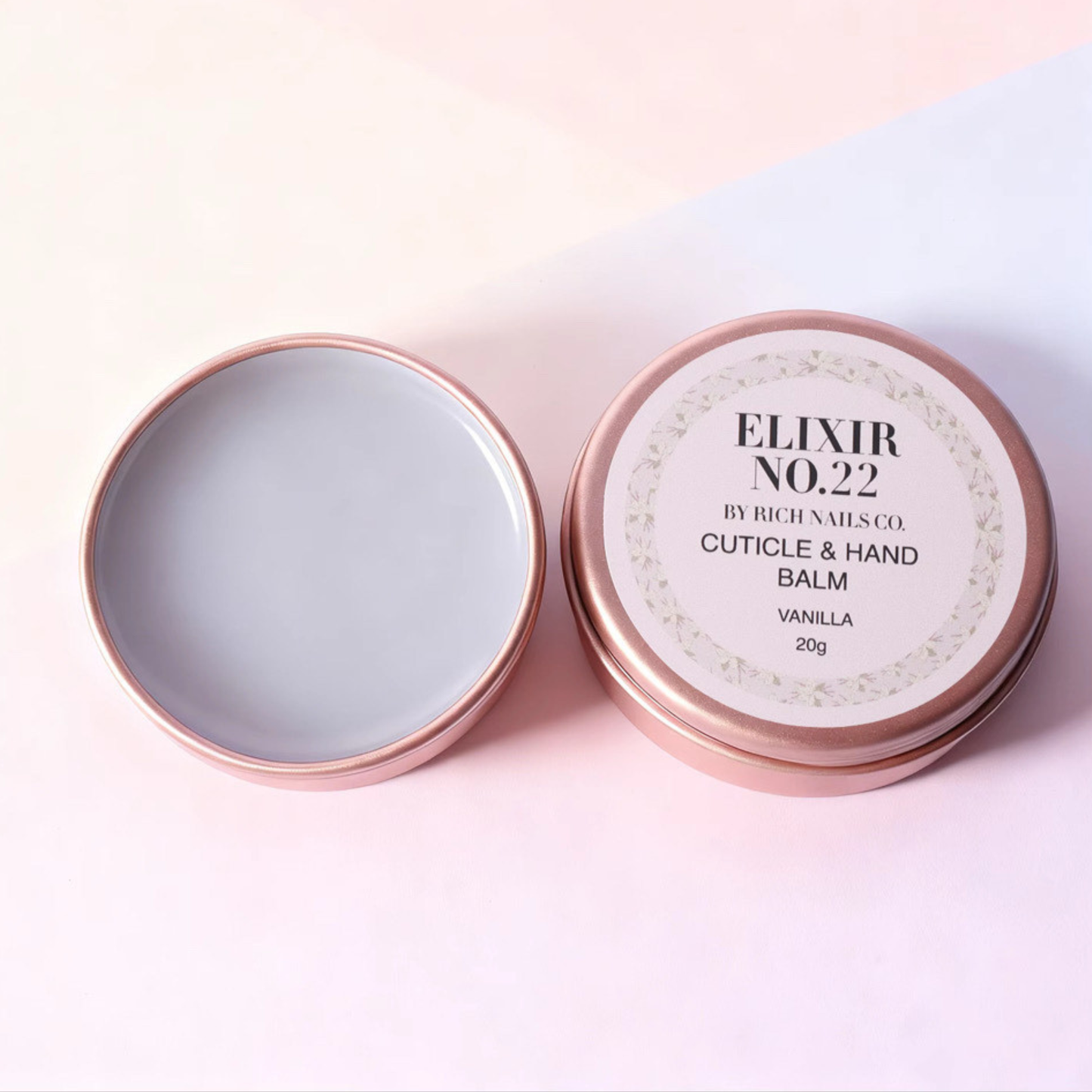Elixir No.22 Vanilla Cuticle & Hand Balm – Rose Gold Edition (20g)