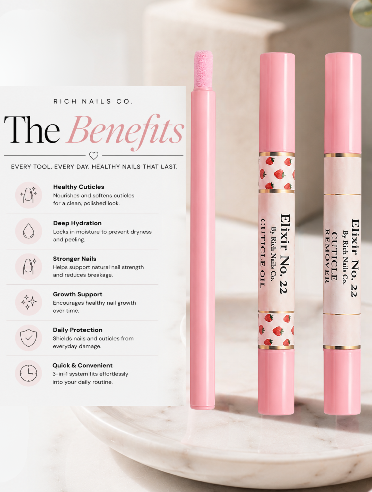 Elixir No.22 3-in-1 Cuticle Care Kit – Strawberry Edition
